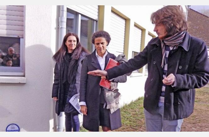 Collège de Valdoie (Dpt 90) sensibilisation des 6ème avec pose de repère de crue 