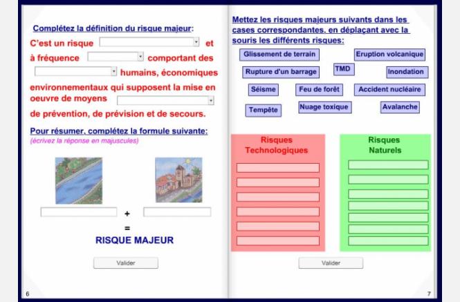 Cahier virtuel : Évaluation sur les risques majeurs